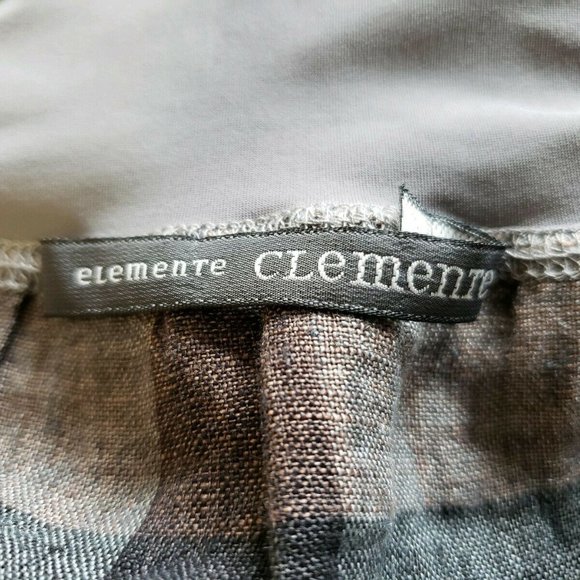 Elemente Clemente Skirt Linen Circle Taupe Plaid - Picture 5 of 6